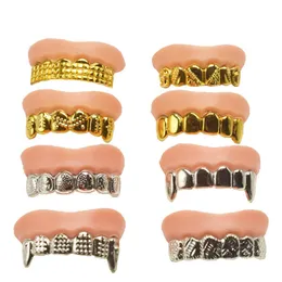 Gold/Silver Teeth Practical Different Funny Gags Jokes Toys Prank Freak False Teeth Halloween/April Fool's Day Gift Wacky Toy 1001