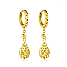 Hoop Huggie Solid 18K Gold Earrings Dangle for Women Girls Really Dainty Tiny Hollow Teardrop Pure with Certificatehoop kirs22