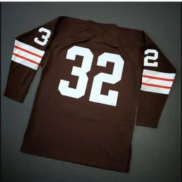 UF Chen37 Custom Men Youth Women Vintage Jim Brown 1964 3/4 Sleeve Football Jersey Size S-4XLまたはカスタム任意の名前または番号ジャージー