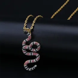 Ожерелья с подвесками Циркон Цветная змея в форме хип-хопа Мужские аксессуары Ожерелье Ожерелья с подвескойПодвеска