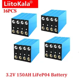 16pcs liitokala totalmente 3.2V 150AH LIFEPO4 Bateria de bateria 12V 24V 36V 48V Bateria de motor para veículo elétrico de motocicleta