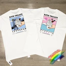 SS Kith Treats Locale Tee T 셔츠 남성 여성 빈티지 1 고품질 아이스크림 탑 220616