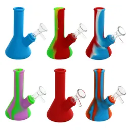 Bong in silicone per fumatori, mini tubi per acqua da viaggio in gomma siliconica da 5 pollici per tabacco alle erbe secche