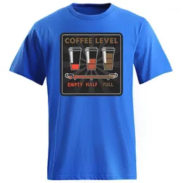 メンズTシャツ3段のコーヒーオスTシャツの空の半分のフルトップスリュークルーネックシャツメンズレトロブランドデザインTシャツの男性
