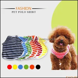 Dog Apparel Supplies Pet Home Garden Fashion Series Summer Clothes Knit Shirts Streak Breathable Costumes 5 Sizes 6 Colors Drop Delivery 2