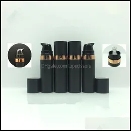 15 ml schwarze leere kosmetische Probenflasche Airless-Pumpe Hautpflege Persönlicher Kunststoff-Lotionbehälter F2270 Drop-Lieferung 2021 Andere Gesundheitsbea