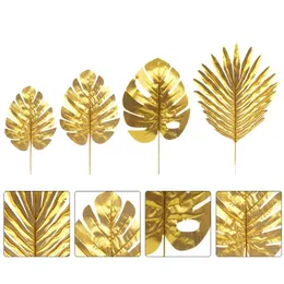 Decorative Flowers & Wreaths 20pcs Golden Simulation Leaf Delicate Artificial Adornment Plant DecorDecorative