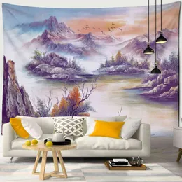 Tapestry Modern Aesthetic Artistic Conception Landscape Oil Paint Carpet Wall H