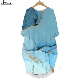 Women Dress Vintage Pattern 3D Printed Dress Long Sleeve Pocket Dress Round Neck Loose Dresses Elegant Style 220616