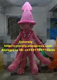 Mascote boneca traje inteligente rosa ocópus mascote traje mascotte diabisco octópoda cuttlefish thinkfish lula com muito longas pernas no.3830 livre s