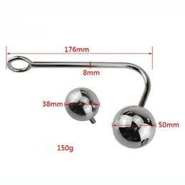 Anal Plug Juguetes sexyuales Adult Toy With Balls Stainless Steel Hook Butt 2 Replaceable