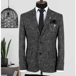 Male Antracite Krl Pattern Slim Fit Meeting Your Special Day Stylish Wedding Men's Blazer Jacket