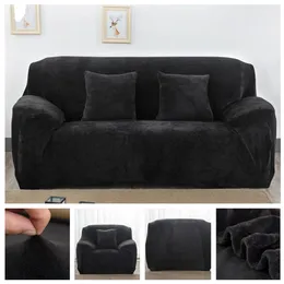 Plush Stretch Slipcovers Elastic Soffa Covers för vardagsrum Funda Sofa Chair Couch Cover Home Decor 1 2 3 4 -sits 220615