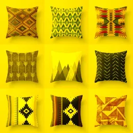 Almofada/almofada decorativa de almofada nórdica moderna minimalista preto e branco amarelo listrado geométrico tremendo de travesseiro de travesseiro de travesseiros/DE