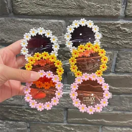 NEW Children Sunglasses Personality Mini Flower Sun Glasses Kids Cartoon Anti-UV Spectacles Eyeglasses Round Frame Ornamental