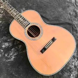 Niestandardowe 6 struny OOO45 Styl Solid Cedar Body Top Gitara Akustyczna Gitara Szczela Wkładka Żywy Wkładka