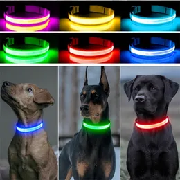 Collare luminoso a LED Collare per cani luminoso regolabile USB Rechargea Lampeggiante AntiLostAvoid Collare per incidenti stradali Cani Prodotti per animali domestici 220610