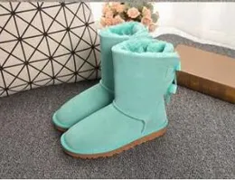 Botas femininas mini mini joelho clássico altura de inverno botas de neve designer bailey arco tornozelo lajas preto cinza castanha vermelha 36-44