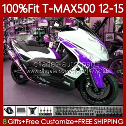 Corpo iniezione per YAMAHA MAX-500 TMAX MAX 500 2012-2015 Carrozzeria Hot purple 113No.114 TMAX-500 T-MAX500 TMAX500 12 13 14 15 T MAX500 2012 2013 2014 2015 Carenature OEM