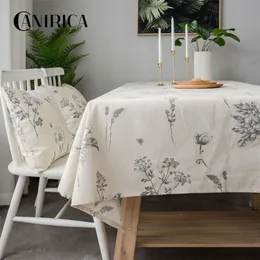 Canirica Table Cloth Pastoral Cover Cover Lenen Tablecloths Mantel Blanco Прямоугольный домашний декор кухонный аксессуары украшения T200707