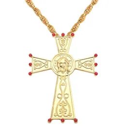 Pendant Necklaces 2022 Cross Pendants Orthodox Church Necklace Religious Jesus Hiphop Franco Pendent Chain Vintage Jewelry Gift For Men