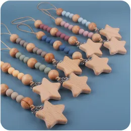 Giocattolo per bambini in legno Regalo Ciuccio Clip Porta chian Perline di legno Massaggiagengive Giocattoli per bambini Sonagli da masticare Cellulari Regali per allattare neonati 2580 T2