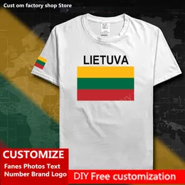LIETUVA Litauisches Baumwoll-T-Shirt Benutzerdefinierte Jersey-Fans DIY Name Nummer Marke High Street Fashion Hip Hop Loses Freizeit-T-Shirt 220616