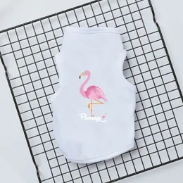 Flamingo Mönster Bekväm mjuk sommar husdjurskläder väst katt tshirt hund för s produkter y200917