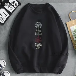 هوديز رجال من النوع الثقيل للنساء النسائي الصورة الرمزية آخر Airbender anime Print Fashion Spring Autumn Autumn Streetwear Long Sleeve Pullover