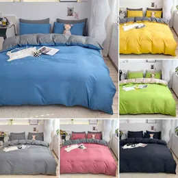 Morndream Solid Color Sanding Duvet Cover Twin Queen King Size Bedclothes Comforter Microfiber Quilt with Pillowcase