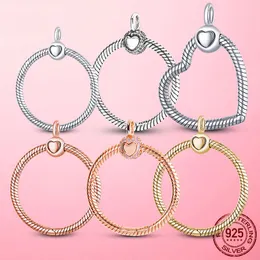 925 Silver Fit Pandora Stitch Bead Moments Pave O Pendant Armband Charm Pärlor Dangle Diy Jewelry Accessories