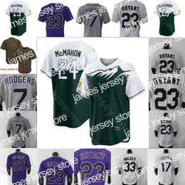 Новый 2022 City Connect Kris Bryant Jersey Connor Joe Charlie Blackmon Todd Хелтон Ларри Уокер Хосе Иглесис Райан МакМахон С. Дж. Крон Уилсон