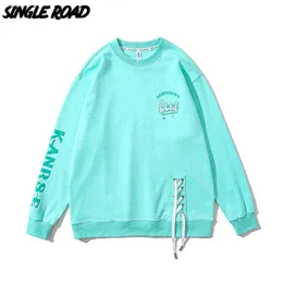 Single Road Mens Crewneck Sweatshirt Kvinnor unisex par 2022 Harajuku överdimensionerade sweatshirt manliga streetwear hiphop hoodie män y220615