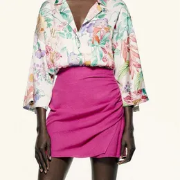 Kumsvag Summer Women Shirts Blouses Topsファッションビンテージフローラルプリント短袖