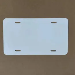 4穴白い昇華ナンバープレート装飾四角アルミニウム空白の車番号プレート染料コーティング吊り広告パネル200pcs海上輸送dap482