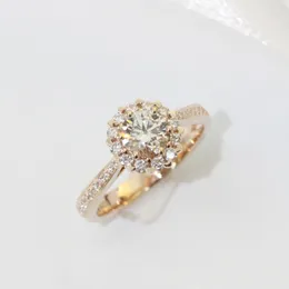 Solitaire Ring Diamonds Solid 14K Yellow Gold Fine Jewelry 0.19ct VVS G Natural Engagement