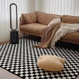 Tapetes de área de marrocos vintage para a sala de estar grande quadro-xadrez de quadro-xadre