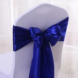 19 Färger Stol Sashes Elastic Chair Covers med Silk Bow for Event Party Hotel Wedding Decoration Ribbon Streamer