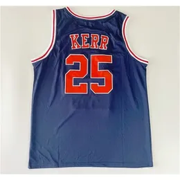 Nikivip Steve Kerr # 25 Maglia da basket da uomo Cucita blu Personalizzato Qualsiasi numero Nome Taglia 2XS-4XL Alta qualità