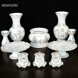 Decorative Objects & Figurines Chinese White Ceramics Incense Burner Ornaments Home Feng Shui Small Buddha Hall Worship Decoration Buddhist