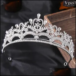Düğün Saç Takı Gelin Kraliyet Bantları Kadın Kafa Bandı Gelin Kristal Tiara Prenses Kafa Taç DHE14