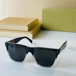 Gold Metal Square Sunglasses Grey Stripe Frame Grey Gradient Lens Mens Acetate frame Sun Glasses 4367 Logo Detail occhiali Shopping da sole New With Box