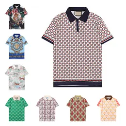 Летняя бренд одежда роскошная дизайнер -рубашки для рубашек мужская повседневная мода модная змея пчела для печати