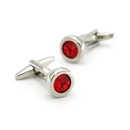 Metal Crystal Round Cufflinks for Mens Shirt Cuff Links Fashion High Quality Wedding Cuff Link Clothing Jewelry