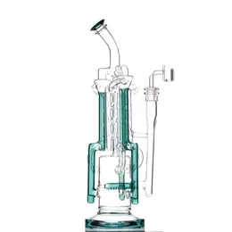 14.5 Inch Huge Glass Bong Dab Rig Hookahs Recycler Rigs Recyclers Tube Water Pipe 14mm Joint Bongs Smoking Accessories