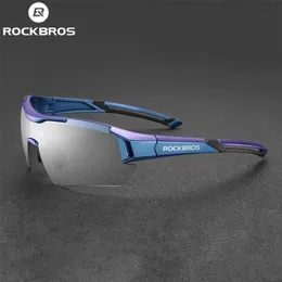 Rockbros Bicycle Glasses Pochromic Ultralight Outdoor Sports Sunglasses MTB Road Bike UV Protection Eyewearサイクリング機器220629