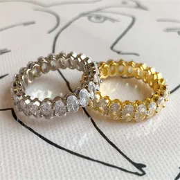 Oval 5A Cyrronia Designer Pierścień dla kobiety Prawdziwy 925 Srebrny Srebrny luksusowy biżuteria pierścienie białe miłość Diamond Południowo-Ameryka