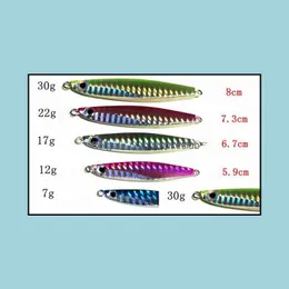 الطعوم السحر الرياضات الصيد في الهواء الطلق 10pcs 30g/22g/17g/12g/7g Jigfish jigbait السمكة جميع المعادن الطعم الصلب في المياه العميقة متنوعة من الوزن