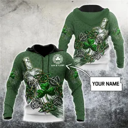 Plstar Cosmos 3dprinted Est İrlandalı Celtic Özel Adı Benzersiz Hrajuku Komik Sokak Giyim UNISEX SAYIT HOODIES ZIP SÜRESİ W 1 220714GX