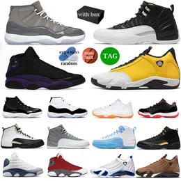 11 12 13 14 Box Basketball Shoes Men 11s Cool Grey Bred Concord 12s 플레이 오프 로열티 택시 13s Court Purple French Blue 14S Light Ginger Sports Sports Scile 36-47
